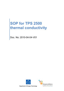 SOP for TPS 2500 thermal conductivity