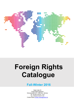 2016 Fall-Winter Foreign Rights Catalogue