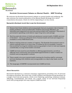 Briefing on Scottish Government debate on 2011