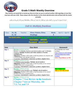 Grade 5 Math Weekly Overview