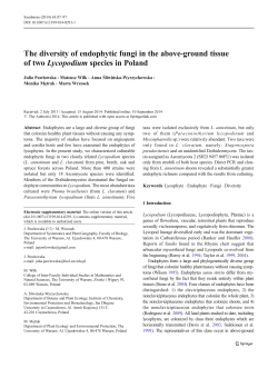 The diversity of endophytic fungi in the above