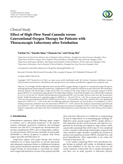 Effect of High-Flow Nasal Cannula versus Conventional Oxygen