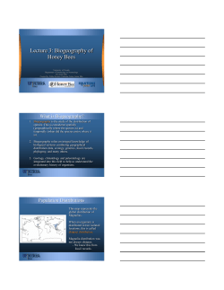 Lecture 3: Biogeography of Honey Bees - Leon