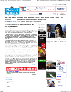 IT hiring could fall by one-fourth due to US ratings downgrade