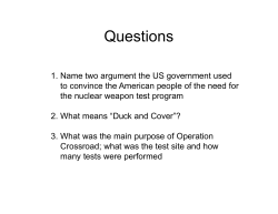 The Nuclear Test Program