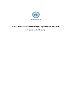 Role of the private sector in advancing the - UN