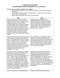 5. Drawing conclusions: Should tablets replace textbooks in K
