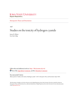 Studies on the toxicity of hydrogen cyanide