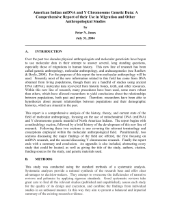 American Indian mtDNA and Y Chromosome Genetic Data