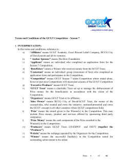 Terms and Conditions of the GCGT Competition &ndash; Season 7 1