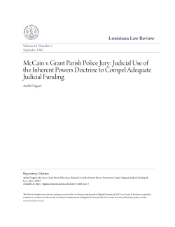 McCain v. Grant Parish Police Jury: Judicial Use of the Inherent