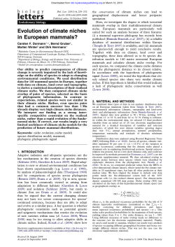 Evolution of climate niches in European mammals?