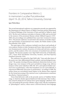 April 19&ndash;20, 2014, Tallinn University, Estonia
