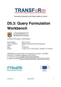D5.3: Query Formulation Workbench
