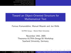 Toward an Object-Oriented Structure for Mathematical Text