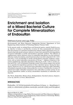 Enrichment and Isolation of a Mixed Bacterial Culture for