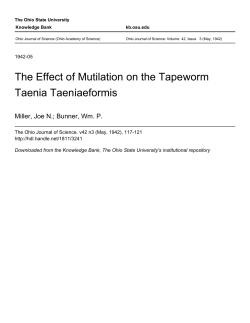 The Effect of Mutilation on the Tapeworm Taenia