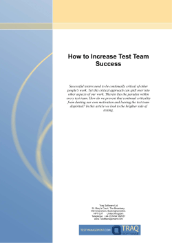 How to Increase Test Team Success
