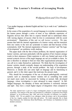 9 The Learner`s Problem of Arranging Words Wolfgang