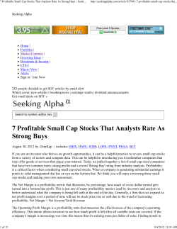 7 Profitable Small Cap Stocks That Analysts Rate As Strong