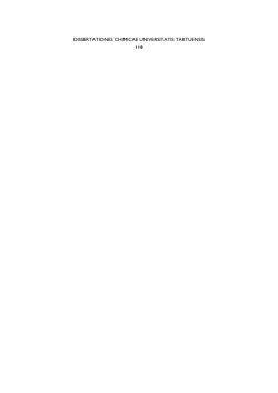 DISSERTATIONES CHIMICAE UNIVERSITATIS TARTUENSIS 118