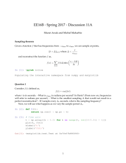 EE16B - Spring 2017 - Discussion 11A - EECS: www