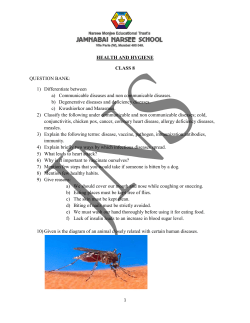 HEALTH AND HYGIENE CLASS 8 QUESTION BANK: 1