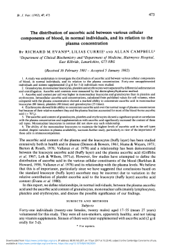 The distribution of ascorbic acid between various cellular