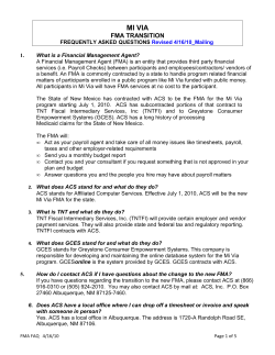 MI VIA - Self-Directed Choices