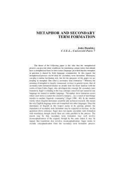 METAPHOR AND SECONDARY TERM FORMATION