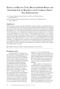 effect of diluent type, diluent:sperm ratio and extender use on