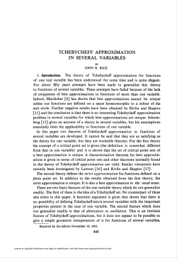 TCHEBYCHEFF APPROXIMATION IN SEVERAL VARIABLES