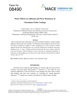 08490 - Water Effects on Adhesion and Wear Resistance of
