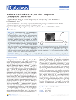Acid-Functionalized SBA-15-Type Silica Catalysts for Carbohydrate