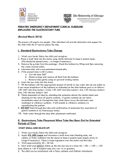 G tube Replacement - Department of Pediatrics