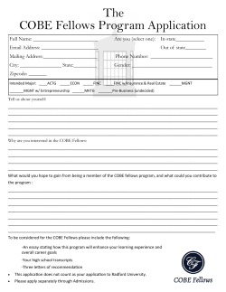 COBE Fellows Program Application The