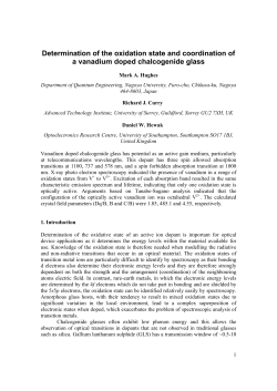Determination of the oxidation state and coordination of a vanadium