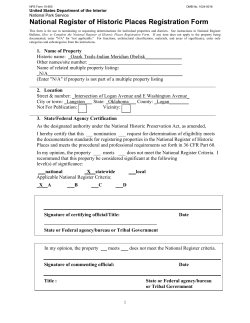 Nomination - Oklahoma Historical Society