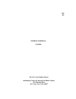 Guide to the George Marshall Papers