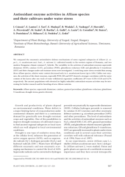 Antioxidant enzyme activities in Allium species and their cultivars