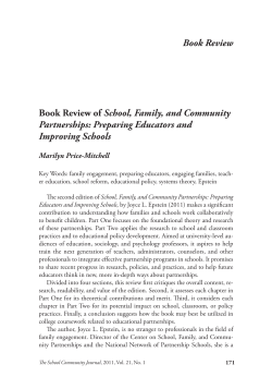 School, Family, and Community Partnerships: Preparing