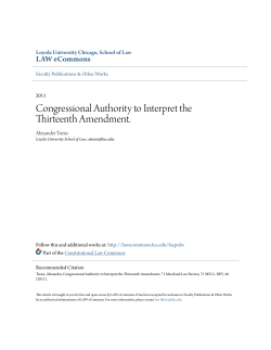 Congressional Authority to Interpret the Thirteenth Amendment.