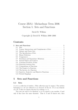 Course 2BA1: Michaelmas Term 2006 Section 5: Sets