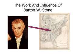 The Work And Influence Of Barton W. Stone