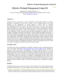 Effective Wetland Management Using GIS