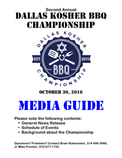ABOUT THE DALLAS KOSHER BBQ CHAMPIONSHIP The