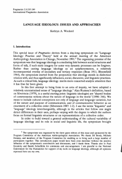 language ideology: issues and approaches