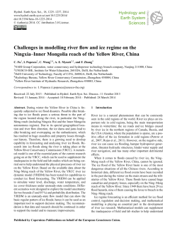 Challenges in modelling river flow and ice regime on the Ningxia