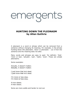 Hunting Down The Pleonasm