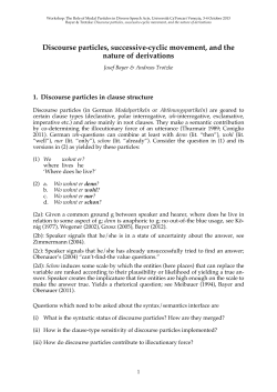 Discourse particles, successive-cyclic movement, and the nature of